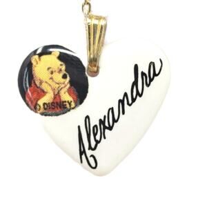 Disney Winnie the Pooh White Heart Porcelain Name Necklace